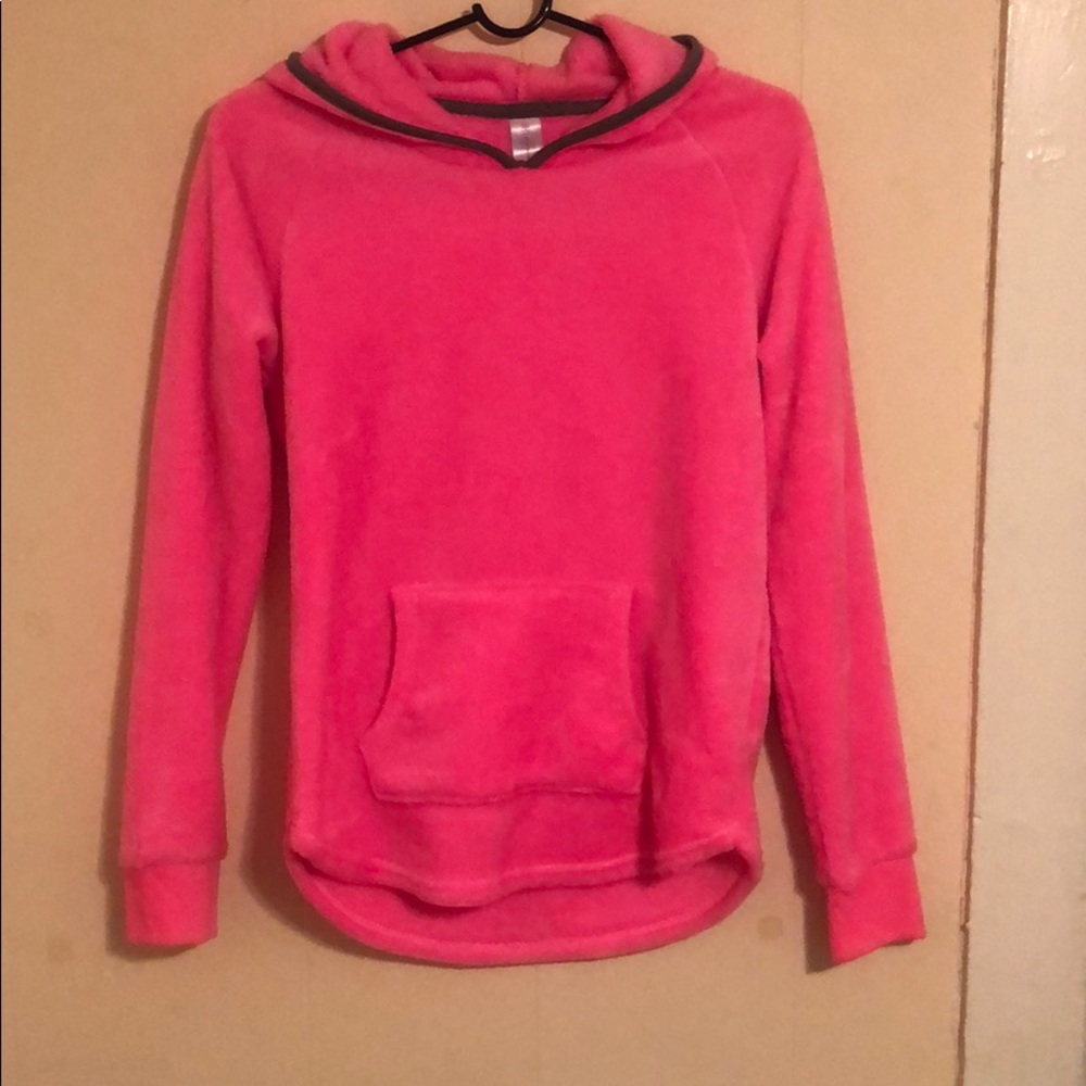 Pull over fuzzy bright pink sweater